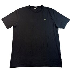 Lacoste Slim Fit T-Shirt Men's Size 3XL Black Cotton Short Sleeve Crocodile Logo